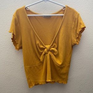 Yellow Blouse with tie in the front